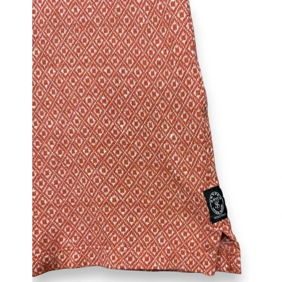 Todd Snyder Cabana Shirt Mens XS Rustic Orange Diamond Linen Cotton Short Sleeve - Picture 4 of 11
